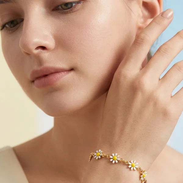 Gold_Plated_Brass_White_Daisy_Flower_Chain_Bracelet