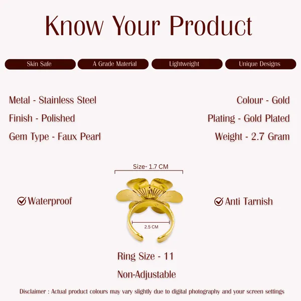 Gold_Plated_Stainless_Steel_Faux_Pearl_Flower_Ring_Size_11