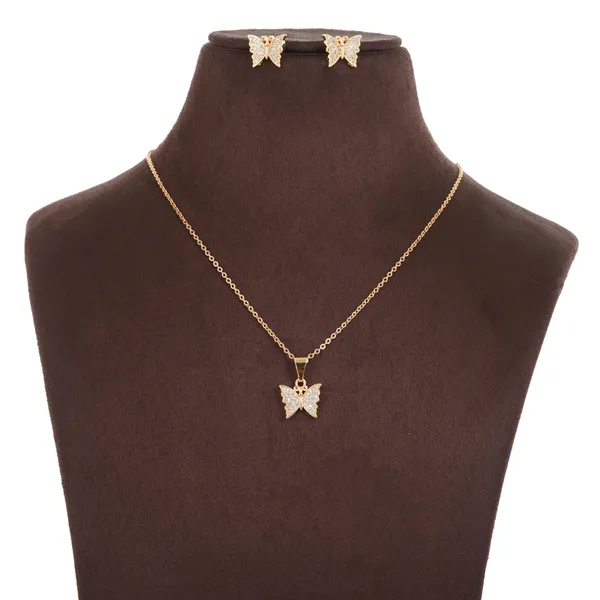 Gold_Plated_Brass_Butterfly_Pendant_Necklace_And_Bracelet_Set