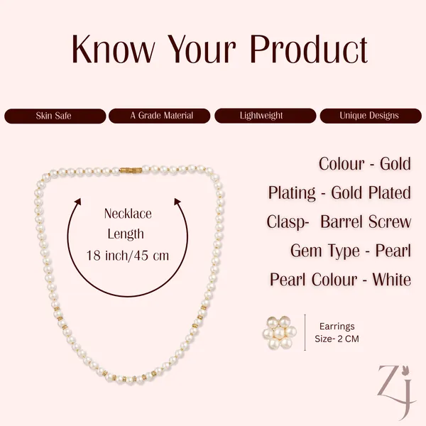 White_Pearl_Floral_Stud_Earrings_With_Gold_Accents