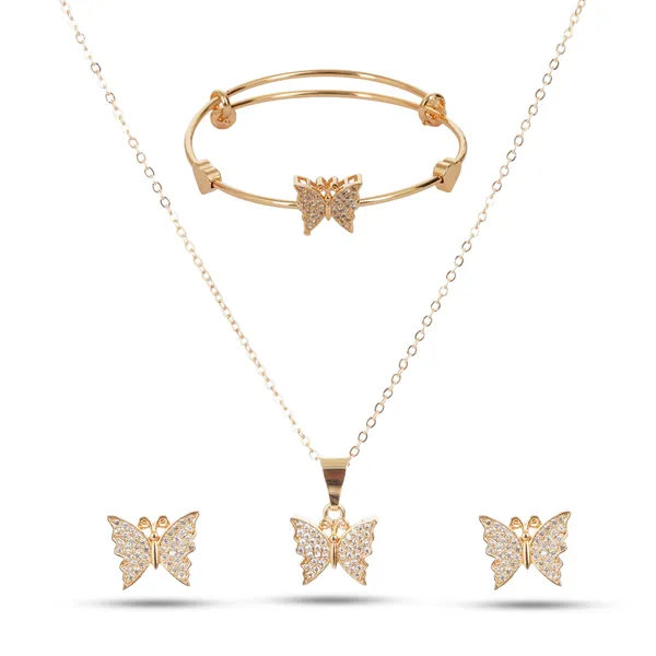 Gold_Plated_Brass_Butterfly_Pendant_Necklace_And_Bracelet_Set