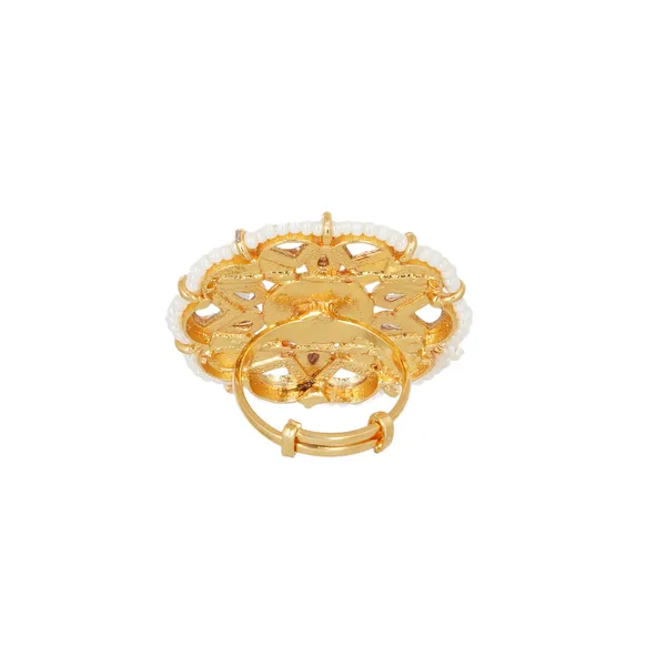 Gold_Plated_Brass_Kundan_Pearl_Adjustable_Ring_For_Women