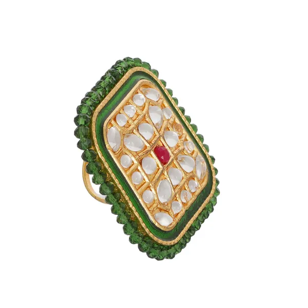 Gold_Plated_Brass_Kundan_Beaded_Ring_For_Women