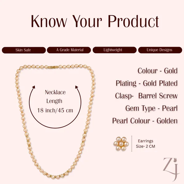 Golden_Pearl_Necklace_Set_With_Floral_Earrings_Set