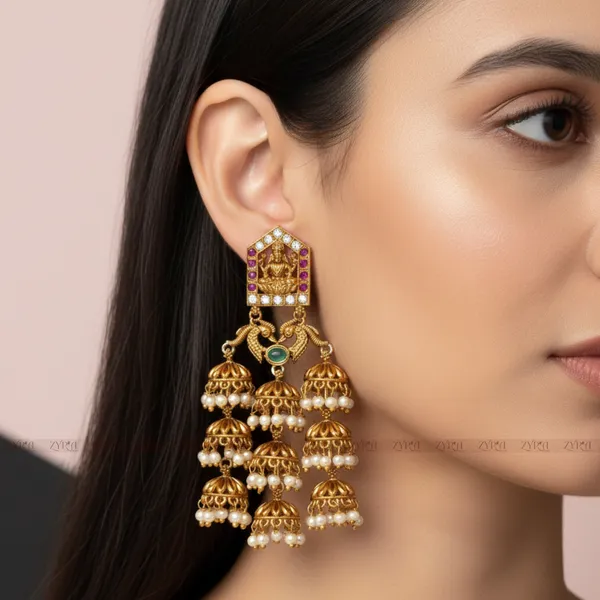 Antique_Gold_Micro_Plated_Goddess_Jhumka_Earrings_For_Women