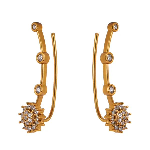 AAA_Grade_Cubic_Zirconia_Studded_Gold_Plated_Ear_Cuff_Earring_