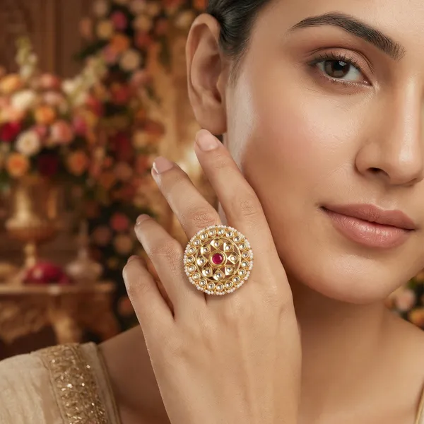 Gold_Plated_Brass_Kundan_Pearl_Adjustable_Ring_For_Women