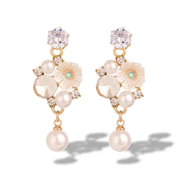 Gold_Plated_Crystal_Pearl_Drop_Earrings_For_Women