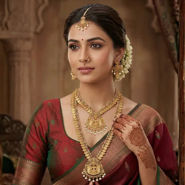 Gold_Plated_Temple_Jewellery_Necklace_Set_With_Lakshmi_Pendant