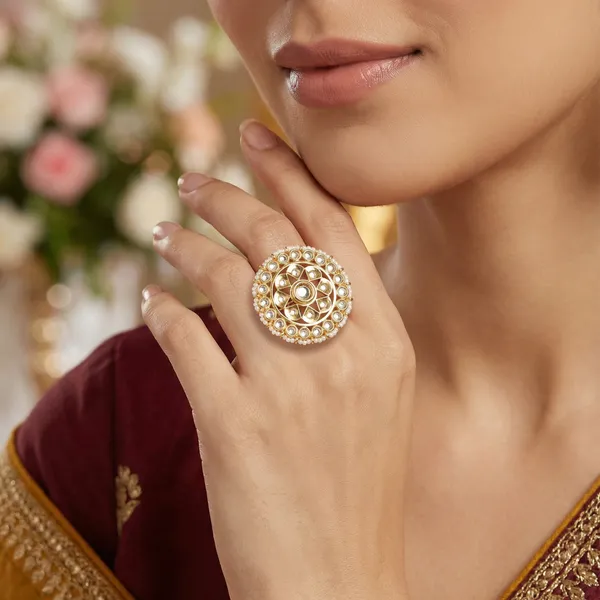 Gold_Plated_Kundan_Pearl_Adjustable_Ring_For_Women
