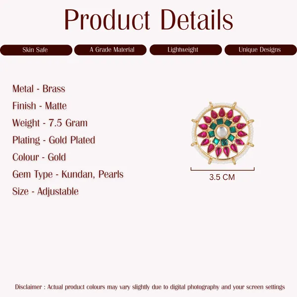 Gold_Plated_Multicolor_Kundan_Stone_Adjustable_Ring_For_Women