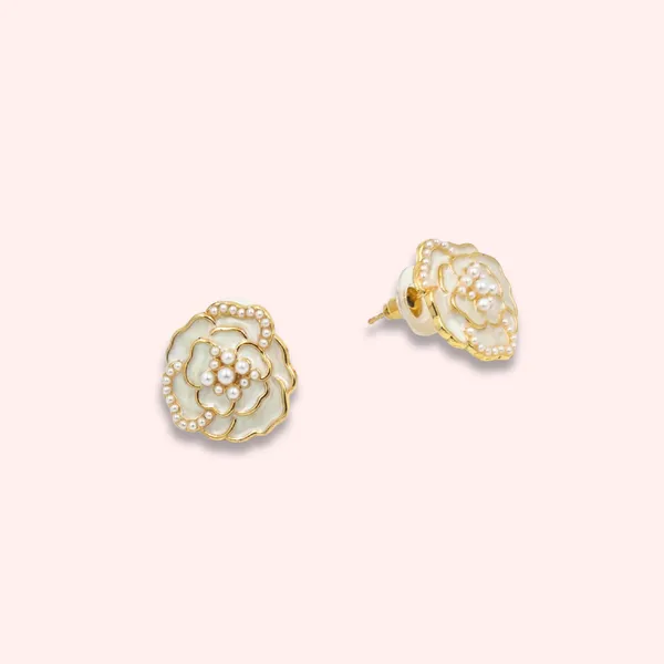 Gold_Pearl_Embellished_Stud_Earrings_For_Women