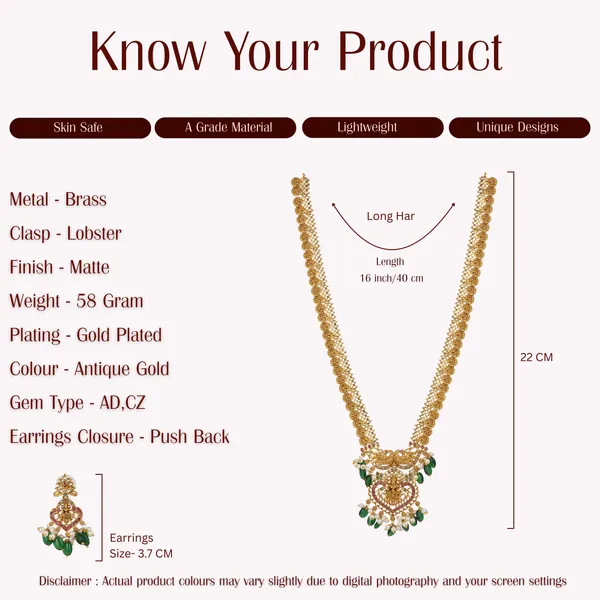 Antique_Gold_Plated_Brass_Long_Haar_Necklace_Set_With_Ad_Cz_Stones