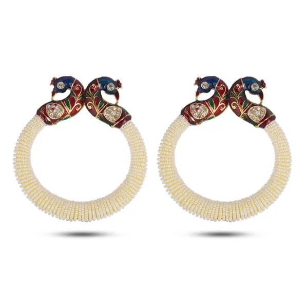 Multicolor_Pearl_Beaded_Peacock_Meenakari_Hoop_Earrings_For_Women