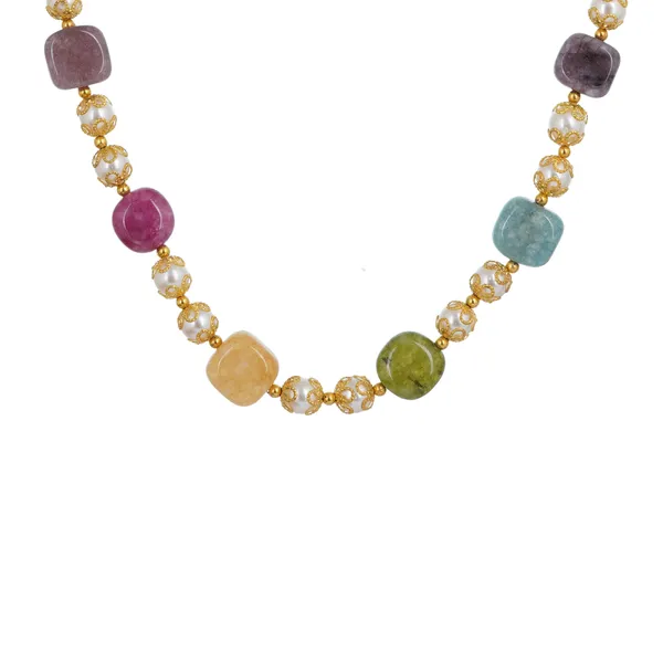 Gold_Plated_Multi_Colour_Beaded_Necklace_For_Women