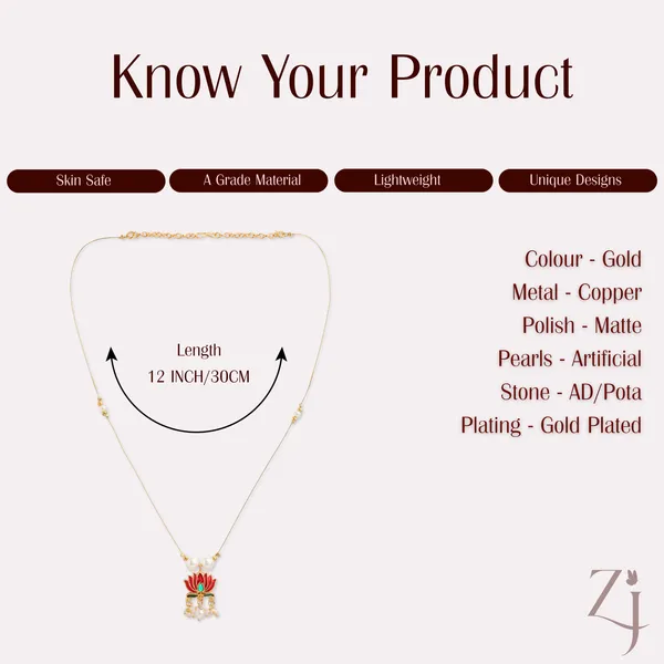 Gold_Plated_Lotus_Pearl_Pendant_Necklace_For_Women