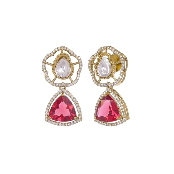 Antique_Gold_Brass_Moissanite_Zircon_Necklace_Earrings_Set_For_Women
