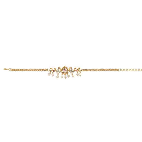 Gold_Plated_Floral_Kundan_Pearl_Drop_Choker_Necklace_For_Women