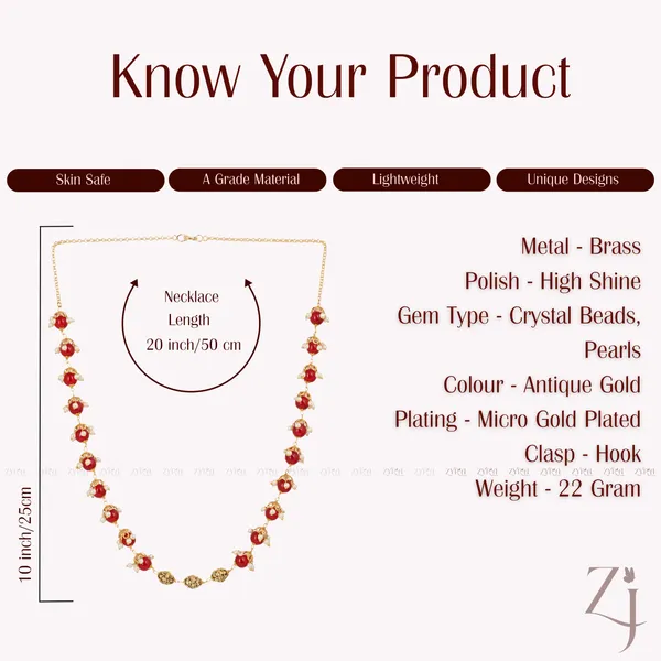 Gold_Red_Stone_Pearl_Embellished_Chain_Necklace_For_Women