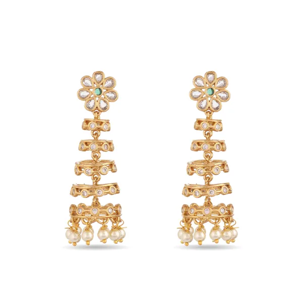 Antique_Gold_Plated_Zircon_Pearl_Jhumka_Earrings_For_Women