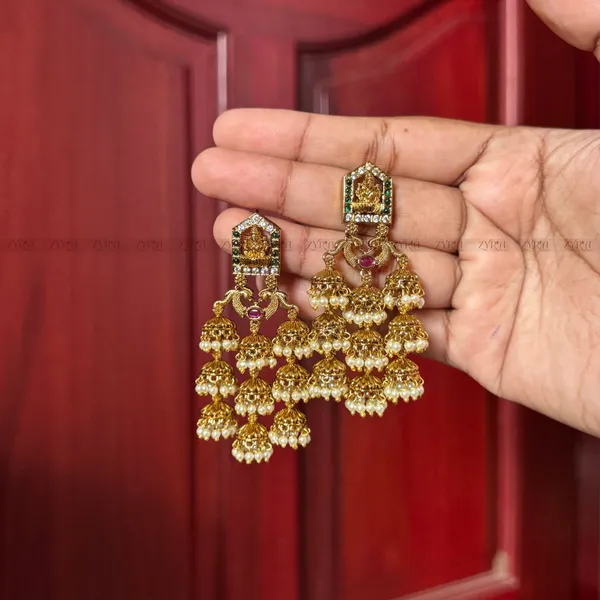 Antique_Gold_Micro_Plated_Goddess_Jhumka_Earrings_For_Women