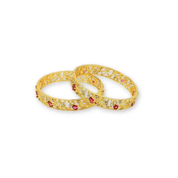 Gold_Plated_Ruby_White_Stone_Embellished_Bangles_For_Women