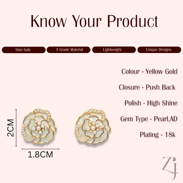 Gold_Pearl_Embellished_Stud_Earrings_For_Women
