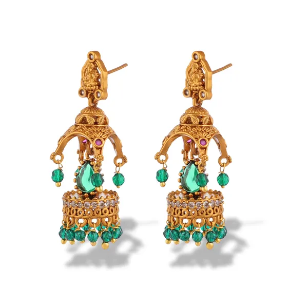 Antique_Gold_Micro_Plated_Brass_Turquoise_Jhumka_Earrings_For_Women