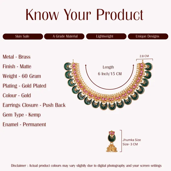 Green_Pink_Enamel_Meenakari_Gold_Plated_Necklace_Set_With_Jhumka_Earrings