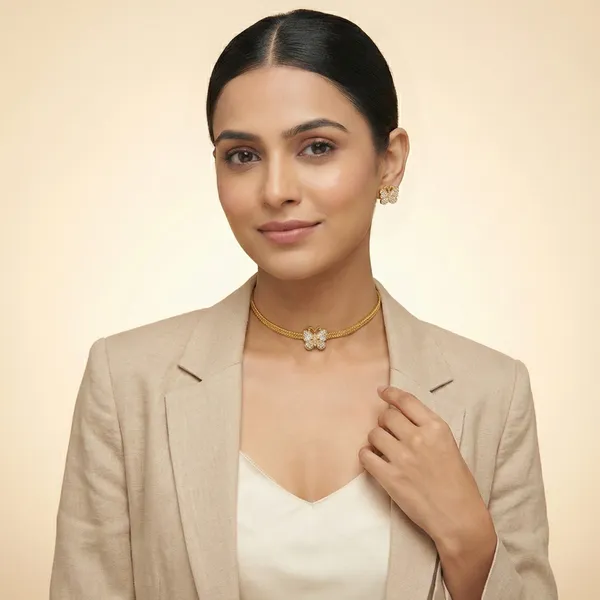 Gold_Plated_Cubic_Zirconia_Butterfly_Necklace_Set
