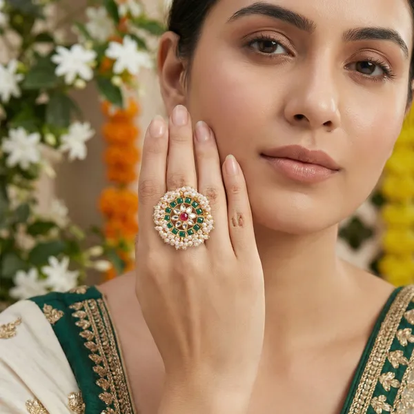 Gold_Plated_Brass_Kundan_Pearl_Adjustable_Ring_For_Women