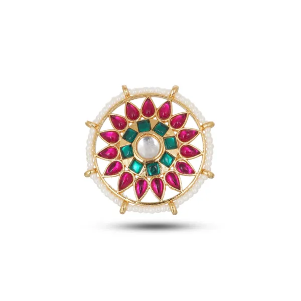 Gold_Plated_Multicolor_Kundan_Stone_Adjustable_Ring_For_Women