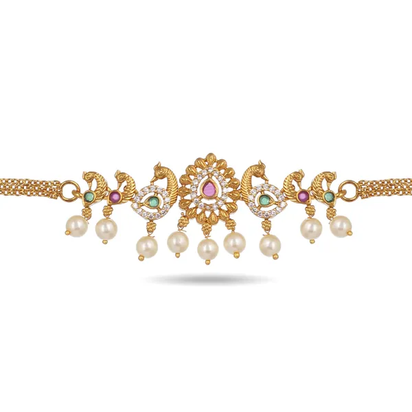 Gold_Plated_Floral_Kundan_Pearl_Drop_Choker_Necklace_For_Women