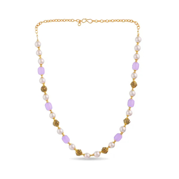 Gold_Plated_Pearl_And_Lavender_Crystal_Bead_Necklace