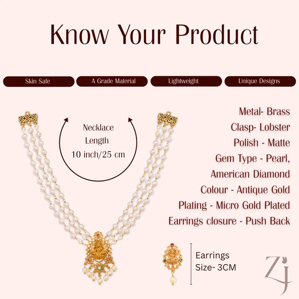 Gold_Pearl_Temple_Design_Necklace_Set_With_Earrings_For_Women