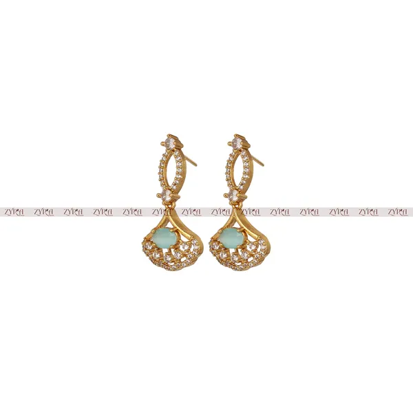 Antique_Gold_Plated_Brass_Ad_Cz_Stone_Necklace_Earrings_Set