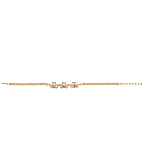Gold_Plated_Butterfly_Design_Bracelet_With_Pink_Stones