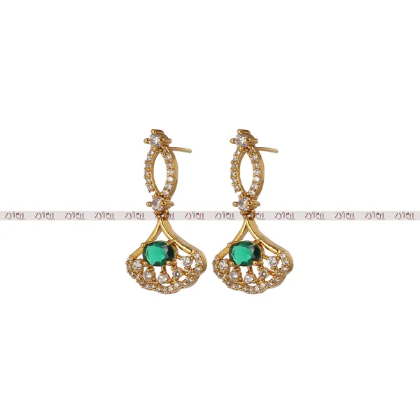 Antique_Gold_Plated_Brass_Ad_Cz_Stone_Necklace_Set_With_Earrings