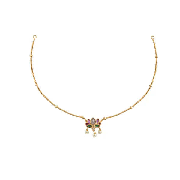 Gold_Plated_Multicolor_Stone_Necklace_Set_With_Earrings