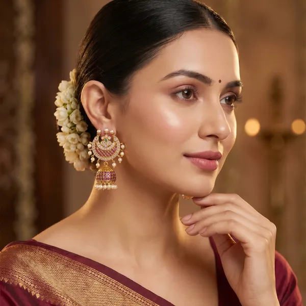 Gold_Tone_Ruby_Studded_Chandbali_Jhumka_Earrings_For_Women