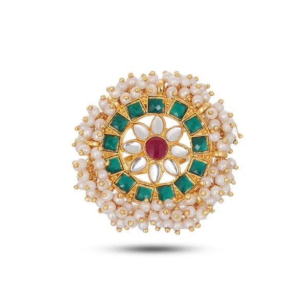 Gold_Plated_Brass_Kundan_Pearl_Adjustable_Ring_For_Women