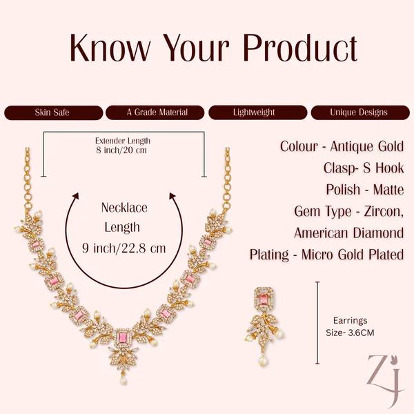 Ruby_AD_&_CZ_Necklace_Set_With_Earrings_Gold_Plated_Jewellery_Set