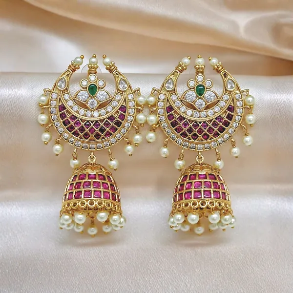 Gold_Tone_Ruby_Studded_Chandbali_Jhumka_Earrings_For_Women