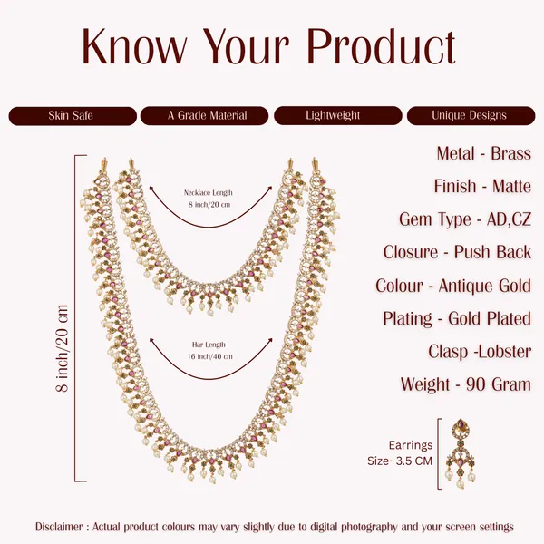Antique_Gold_Plated_Brass_Ad_Cz_Necklace_Set_With_Earrings