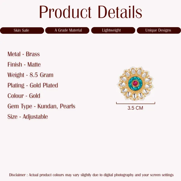 Gold_Plated_Brass_Kundan_Pearl_Floral_Adjustable_Ring_For_Women