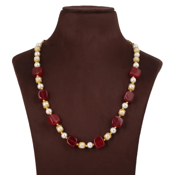 Red_Stone_Pearl_Gold_Chain_Necklace_For_Women