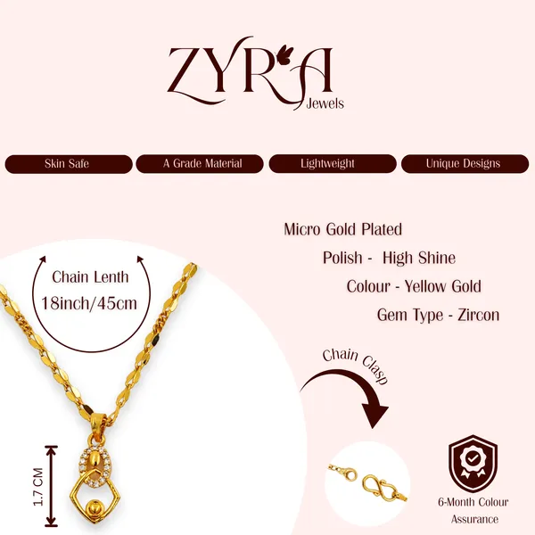 Gold-Toned_Chain_Necklace_With_Geometric_Pendant