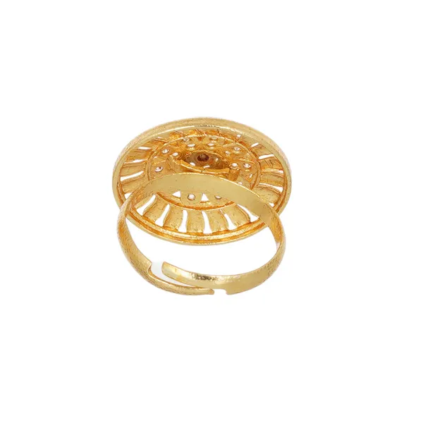 Gold_Plated_Brass_Zircon_Studded_Adjustable_Floral_Ring_For_Women