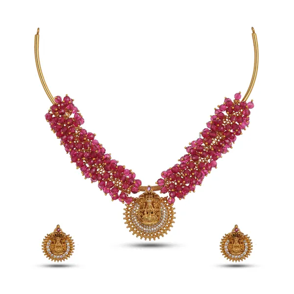 Gold_Plated_Lakshmi_Motif_Stud_Earrings_With_Crystals