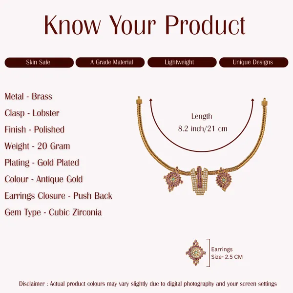 Antique_Gold_Plated_Brass_Choker_Necklace_Set_With_Earrings